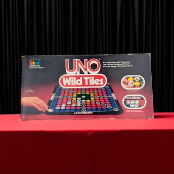 Vintage 1983 UNO Wild Tiles Game by International Games, 80s Family Strategy Board Game, Collectible Tile Laying Game for Game Night