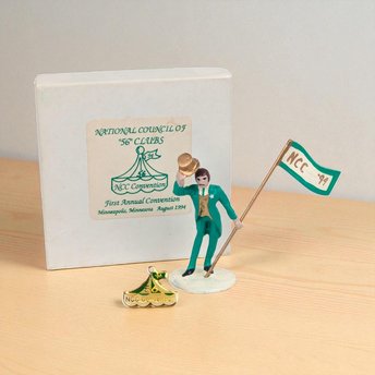 Vintage 1994 Dept 56 NCC Convention Figurine and Pin Set, First Annual 56 Clubs Minneapolis Exclusive, D56 Collector Edition