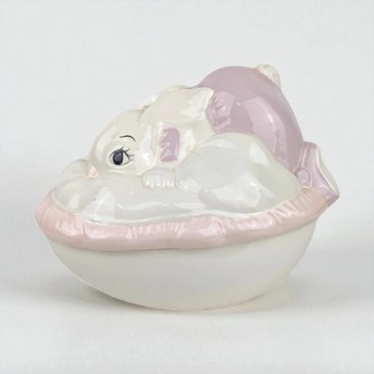Vintage Hand Painted Easter Bunny Bowl: Ceramic Spring Decor