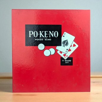 Vintage Po-Ke-No Game Set: 1960s Poker Keno Board Game, Complete 12-Board Set for Family Game Night