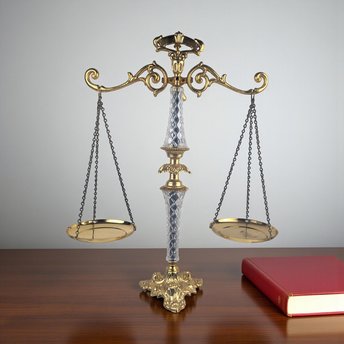 Vintage Brass and Acrylic Balance Scale: Decorative Scales of Justice, Ornate Office Decor