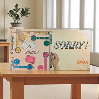 Vintage 1964 Sorry! Board Game: Parker Brothers Slide Pursuit Game