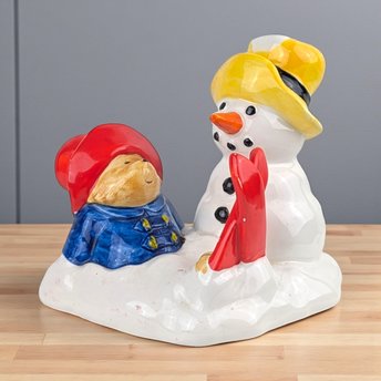Vintage 1997 Paddington Bear Figurine: Eden by Toscany Ceramic Winter Scene