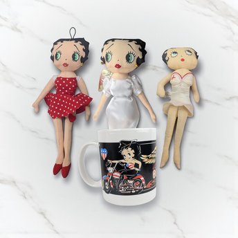 Vintage Betty Boop Collectible: Your Choice of Plush Doll or Coffee Mug