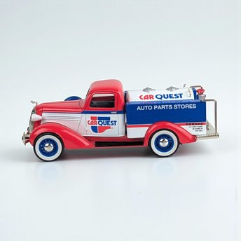 Vintage Liberty Carquest Truck: 1936 Dodge Tanker Diecast Bank with Key