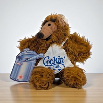 Vintage 1988 Cookin' with ALF Puppet: Burger King Fast Food Promo Toy