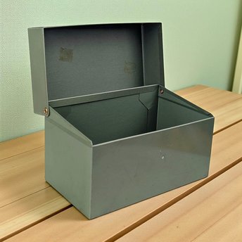 Vintage J. Chein Recipe Box: Green Metal Card File Box