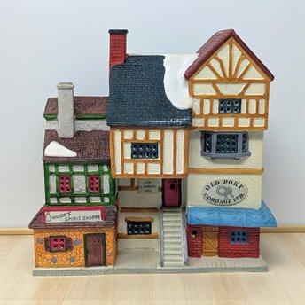 Vintage 1995 Old Port Cordage Shoppe: Lemax Dickensvale Lighted Christmas House