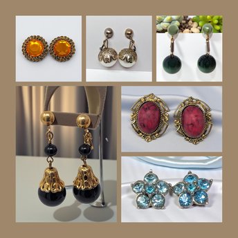 Vintage Clip On Earrings: Your Choice of Style and Color