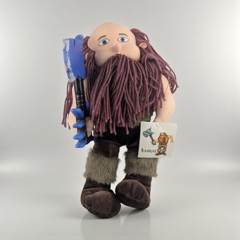 Vintage 1990s Ragnar Plush Doll: Minnesota Vikings NFL Mascot Toy