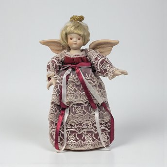 Vintage Porcelain Angel Tree Topper: Kurt Adler Holiday Decor