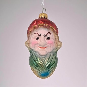 Vintage Grumpy Dwarf Ornament: Fairy Tale Blown Glass Figure