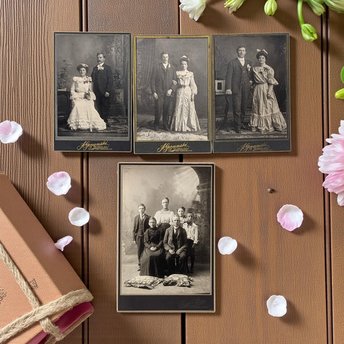 Gozanski Cabinet Card Set: 4 Vintage Superior WI Portraits