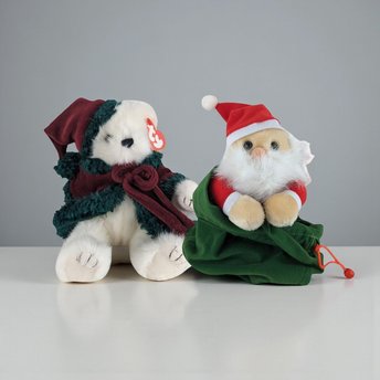 Vintage Christmas Plush Toy: Choice of Ty Bear or Bachmans Santa