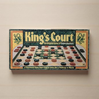 Vintage 1989 King's Court Game: Golden Supercheckers Strategy Game