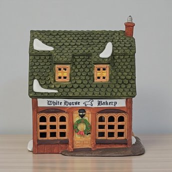 Vintage 1988 "White Horse Bakery" House: Dept 56 Dickens' Village Collectible