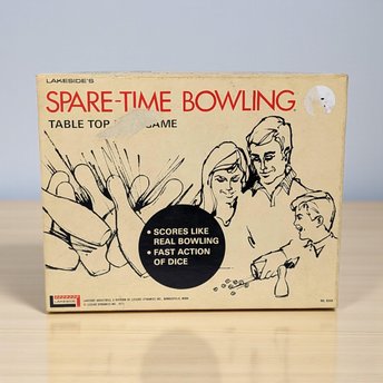 Vintage 1971 Spare-Time Bowling: Lakeside Complete Table Top Dice Game