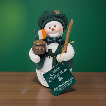 Vintage 2000 Irish Snowman Figure: Possible Dreams Celtic Collection