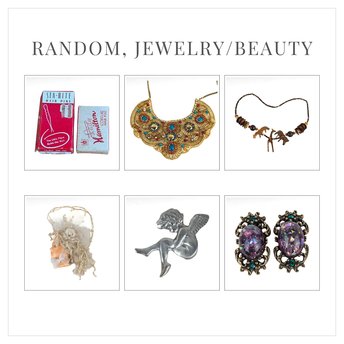 Vintage Jewelry & Vanity Choice: Art Deco Brooch Beaded Necklace Hair Pins