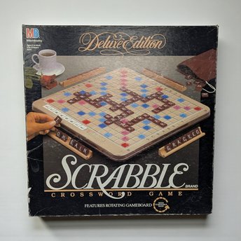 Vintage 1989 Scrabble Deluxe Edition Game: Milton Bradley