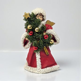 Vintage Small Christmas Angel Tree Topper Figurine