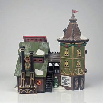 Vintage 1995 Elfin Forge & Assembly Shop: Dept 56 North Pole Village Lighted House