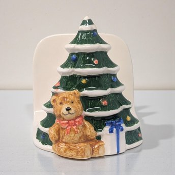 Vintage Otagiri Christmas Bear Napkin Holder: Ceramic Holiday Table Decor