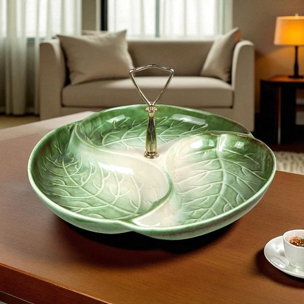 Vintage Royal Haeger 3 Part Leaf Serving Tray