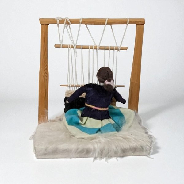 Vintage Navajo Weaver Doll with Loom