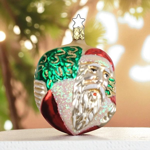 Vintage Old World Santa Glass Ornament