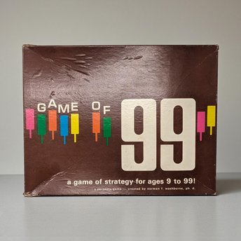 Vintage 1963 Game of 99 Strategy Board Game: Percepta Games Norman Washburne