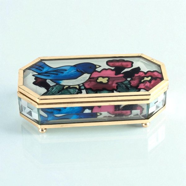 Vintage Joan Baker Glass Jewelry Box