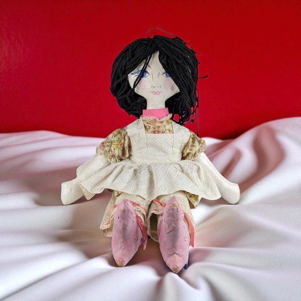 Vintage Large Handmade Paper Mache Doll