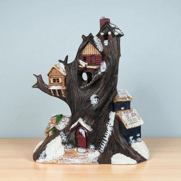 Vintage Handpainted Halloween Treehouse Light