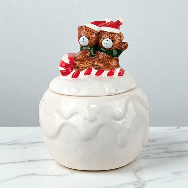Vintage Christmas Around the World Bear Snowball Candy Jar
