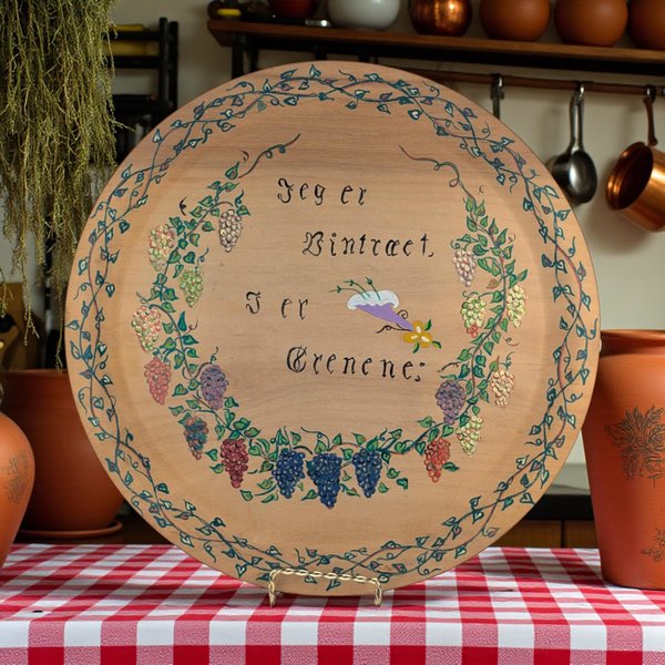 1956 Hand Painted Scandinavian Folk Art Plate