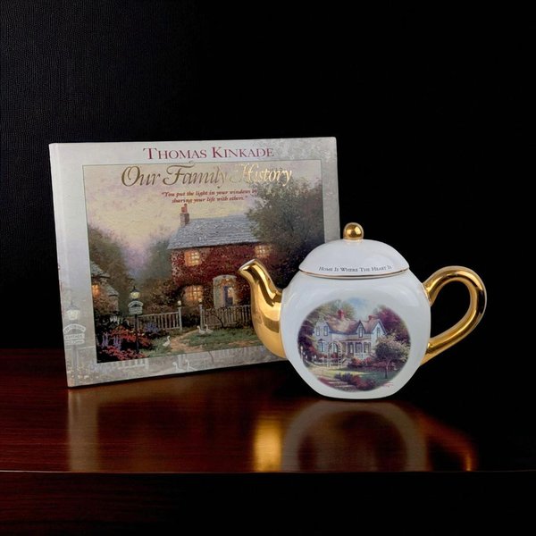 Vintage Thomas Kinkade Family History & Teapot Set