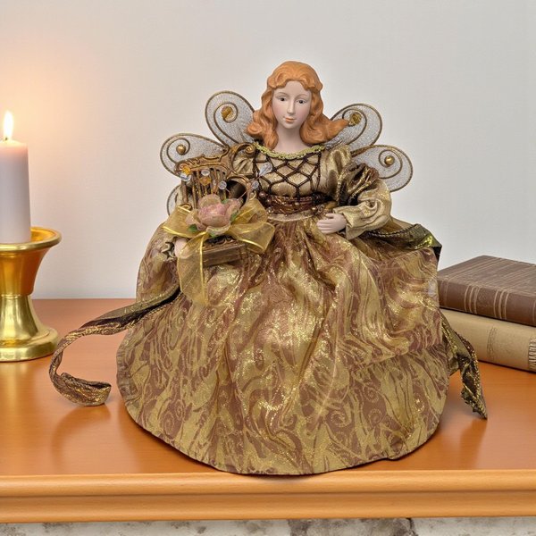 Vintage JCPenney Kneeling Gold Angel Tree Topper