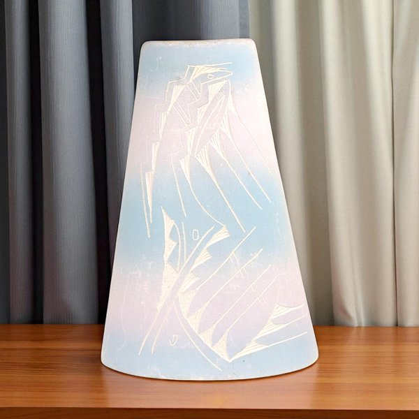 Vintage Handmade Southwestern Etched Pottery Vase