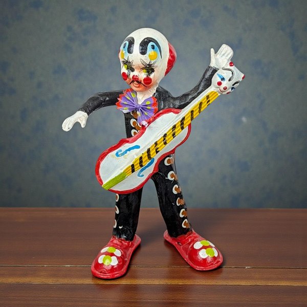 Vintage Paper Mache Clown with Instrument