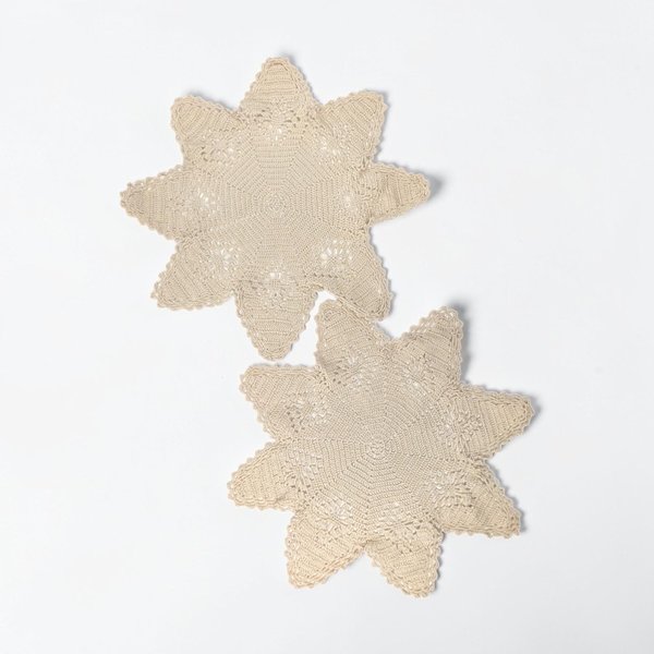 Vintage Star Crochet Doily Set