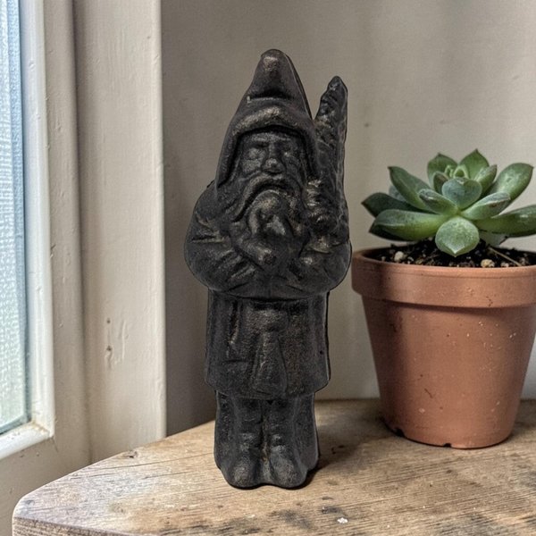 Vintage Cast Iron Gnome Still Bank