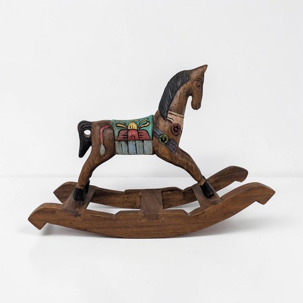 Vintage Handmade Wooden Rocking Horse