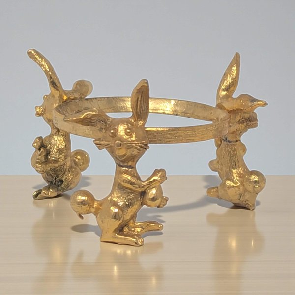 Vintage Metal Rabbit Easter Egg Holder